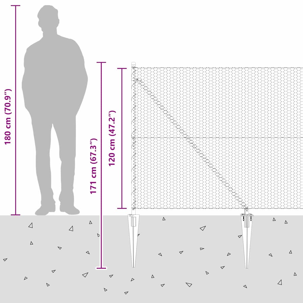 Heksagonalna ograda s stubom 25 x 1,2 m Čelik premazan PVC-om
