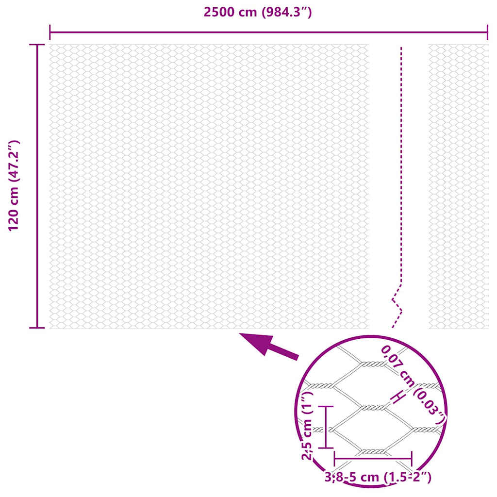 Heksagonalna ograda s stubom 25 x 1,2 m Čelik premazan PVC-om