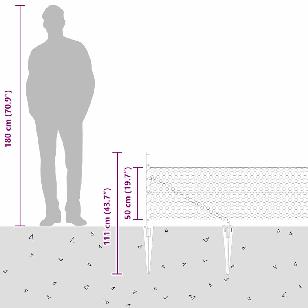 Zavareno žičano ograđivanje s bodljama 50 x 0,5 m (Š x V)