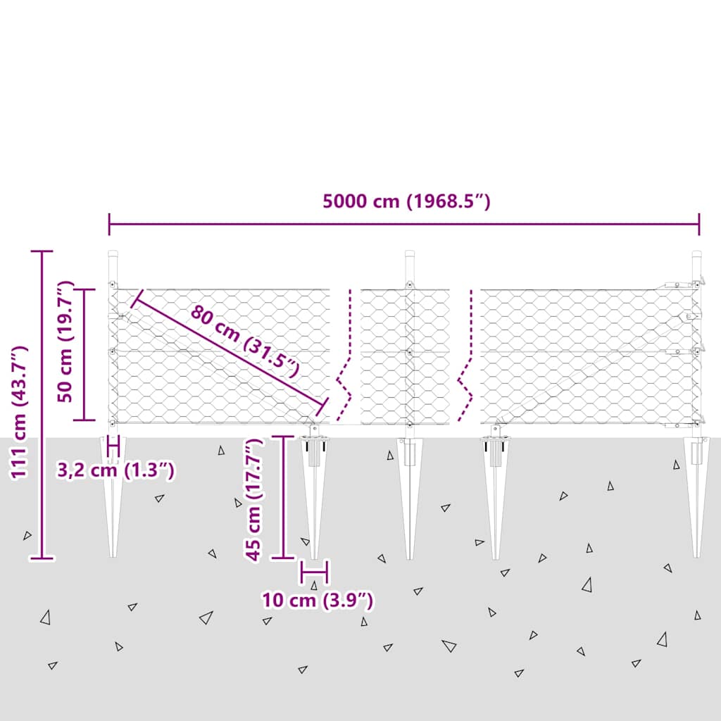 Zavareno žičano ograđivanje s bodljama 50 x 0,5 m (Š x V)