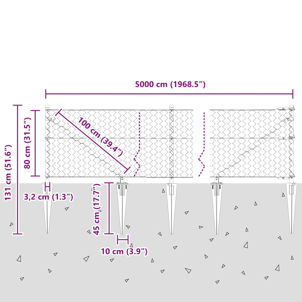 Zavareno žičano ograđivanje s bodljama 50 x 0,8 m (Š x V)