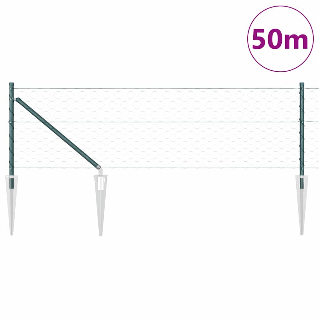 Heksagonalna ograda s stubom 50 x 0,8 m Čelik premazan PVC-om