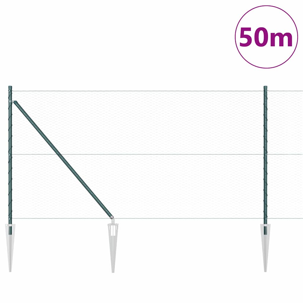 Heksagonalna ograda s stubom 50 x 1 m Čelik premazan PVC-om