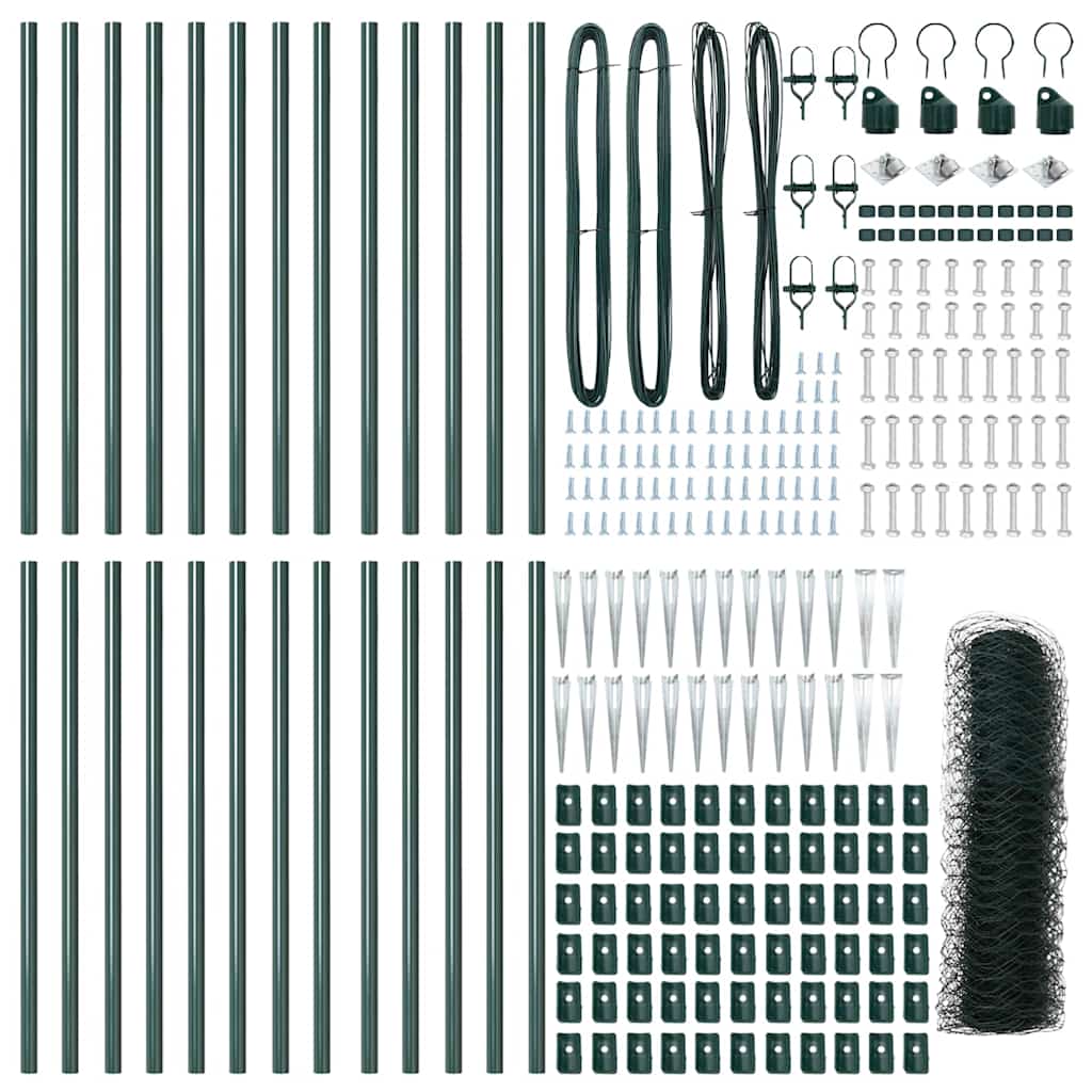Heksagonalna ograda s stubom 50 x 1 m Čelik premazan PVC-om