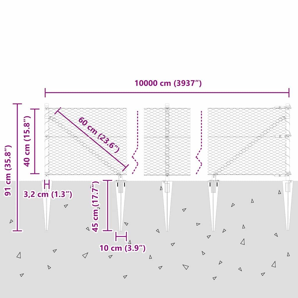 Zavareno žičano ograđivanje s bodljama 100 x 0,4 m (Š x V)