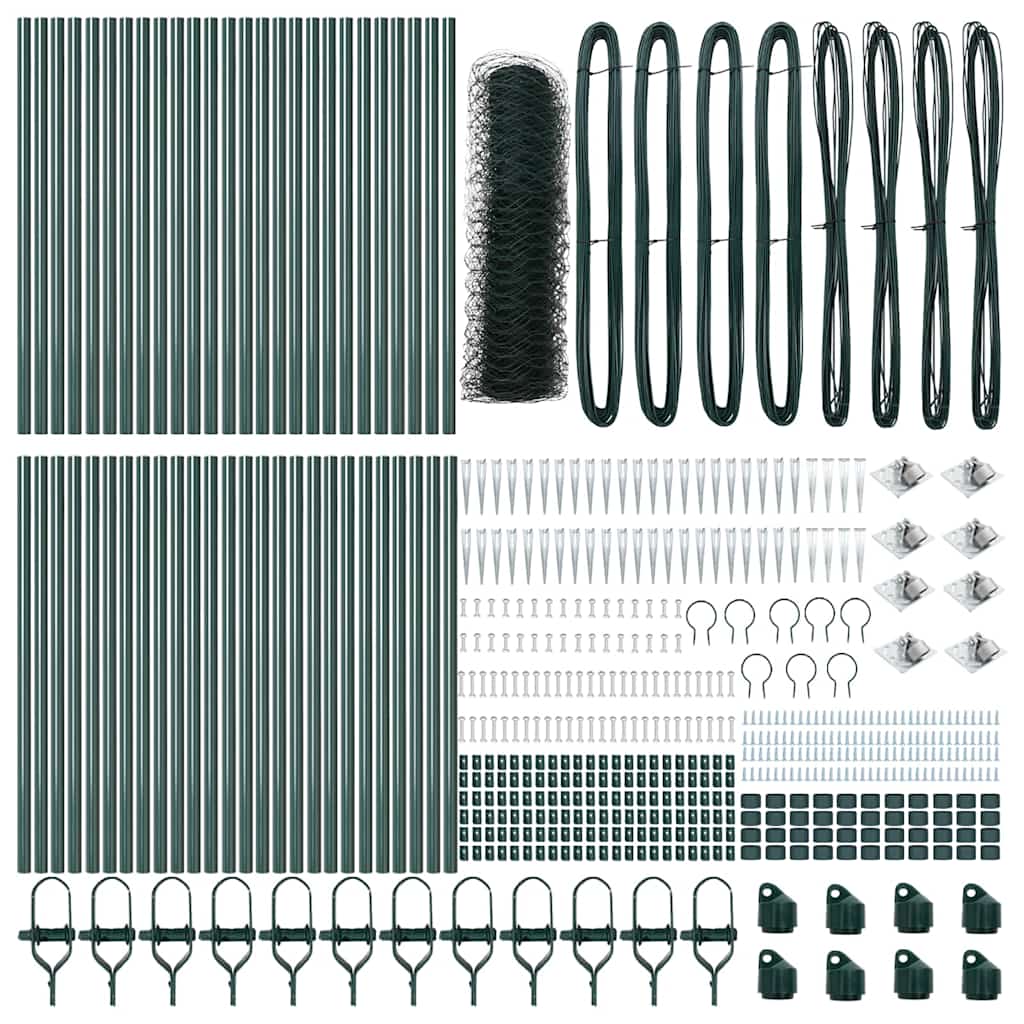 Heksagonalna ograda s stubom 100 x 0,6 m Čelik premazan PVC-om