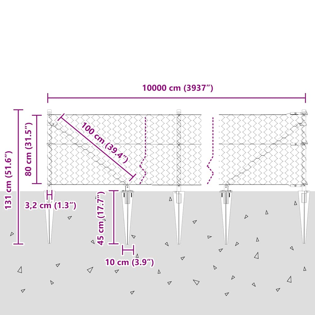 Zavareno žičano ograđivanje s bodljama 100 x 0,8 m (Š x V)
