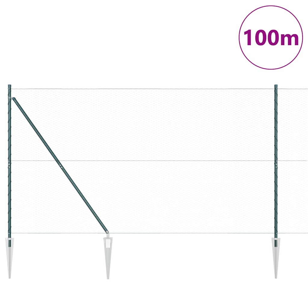 Heksagonalna ograda s stubom 100 x 1,5 m Čelik premazan PVC-om