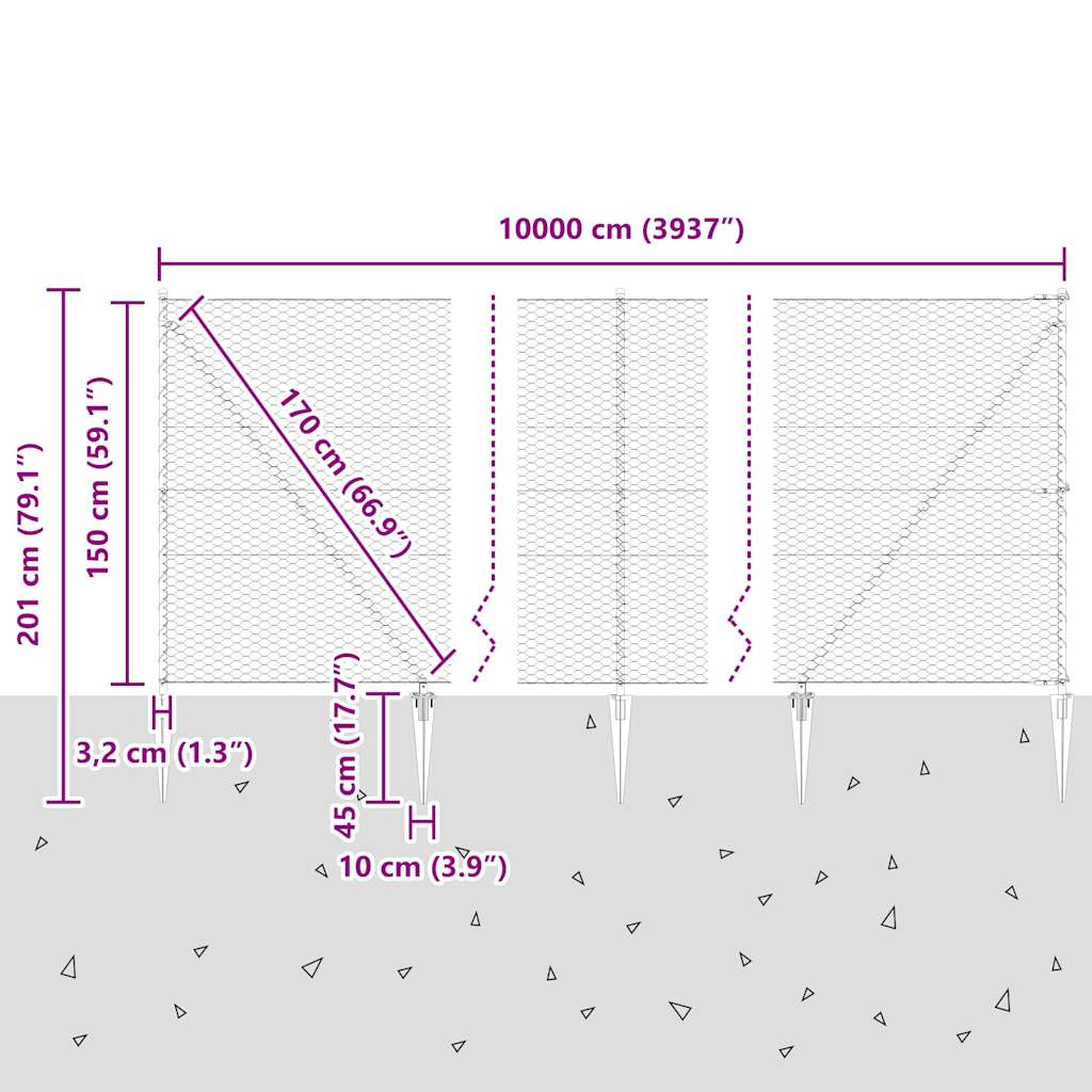Zavareno žičano ograđivanje s bodljama 100 x 1,5 m (Š x V)