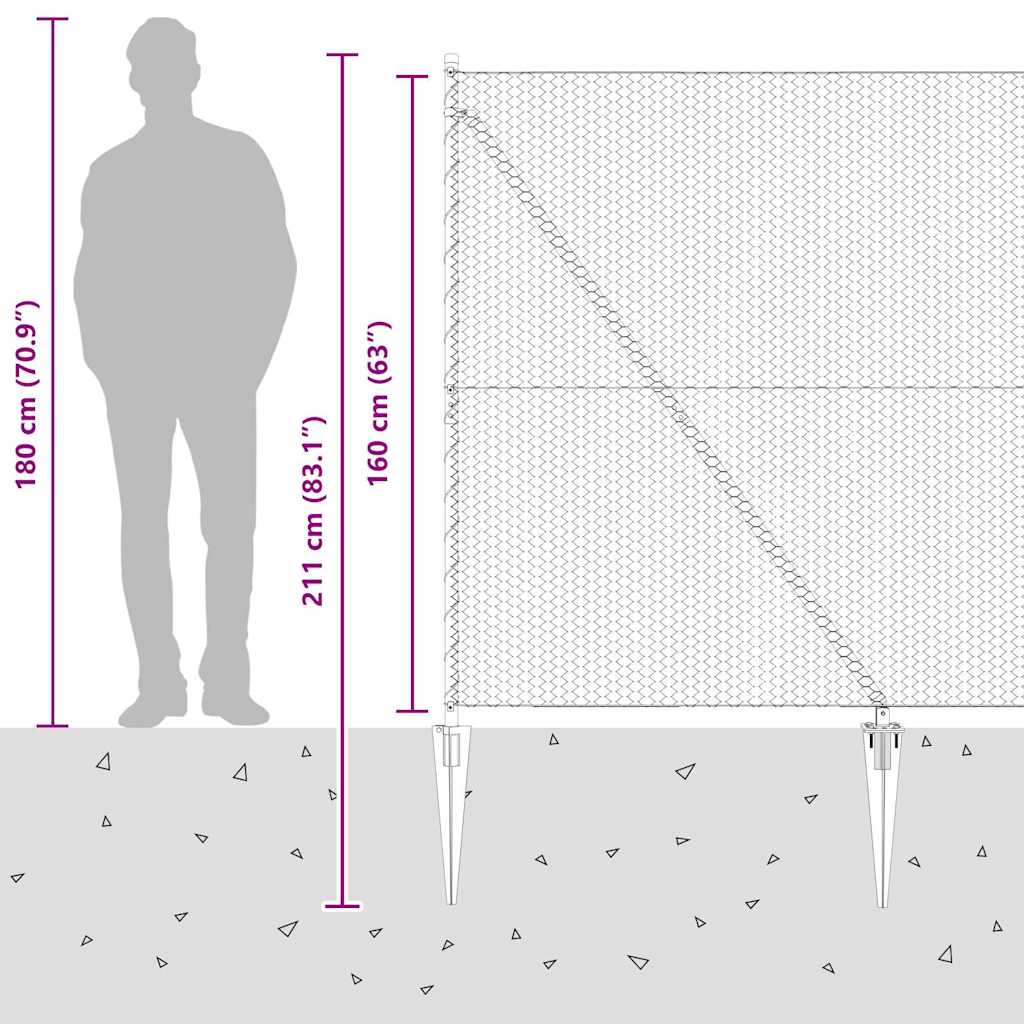 Heksagonalna ograda s stubom 100 x 1,6 m Čelik premazan PVC-om