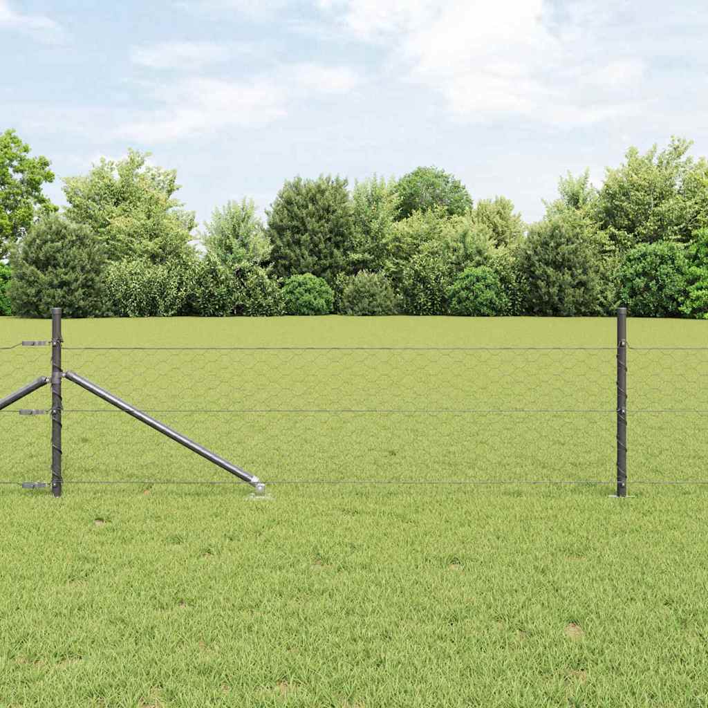 Heksagonalna ograda s stubom 10 x 0,8 m Čelik premazan PVC-om