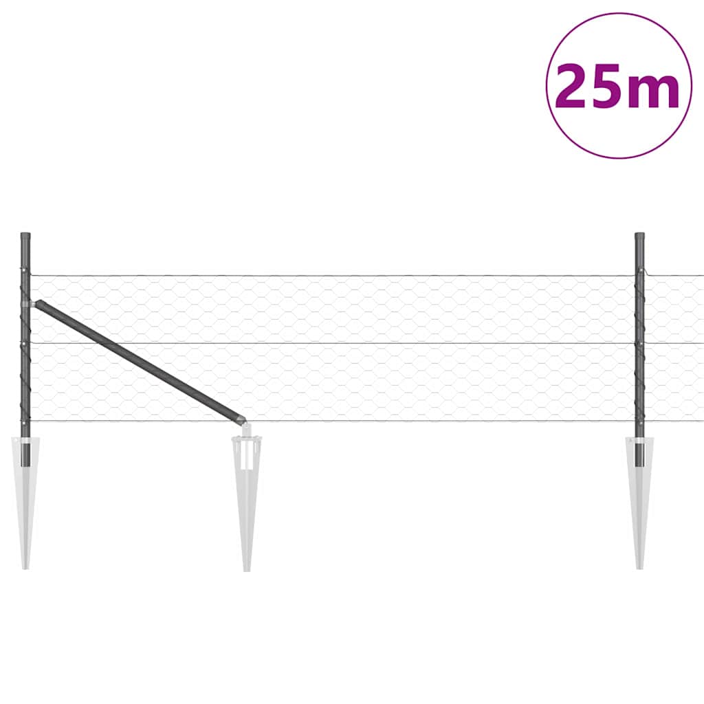 Heksagonalna ograda s stubom 25 x 0,8 m Čelik premazan PVC-om