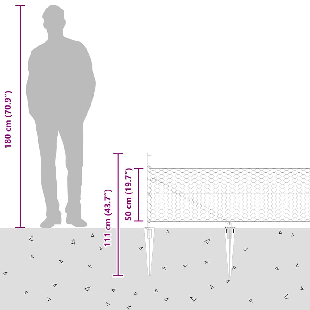 Zavareno žičano ograđivanje s bodljama 50 x 0,5 m (Š x V)