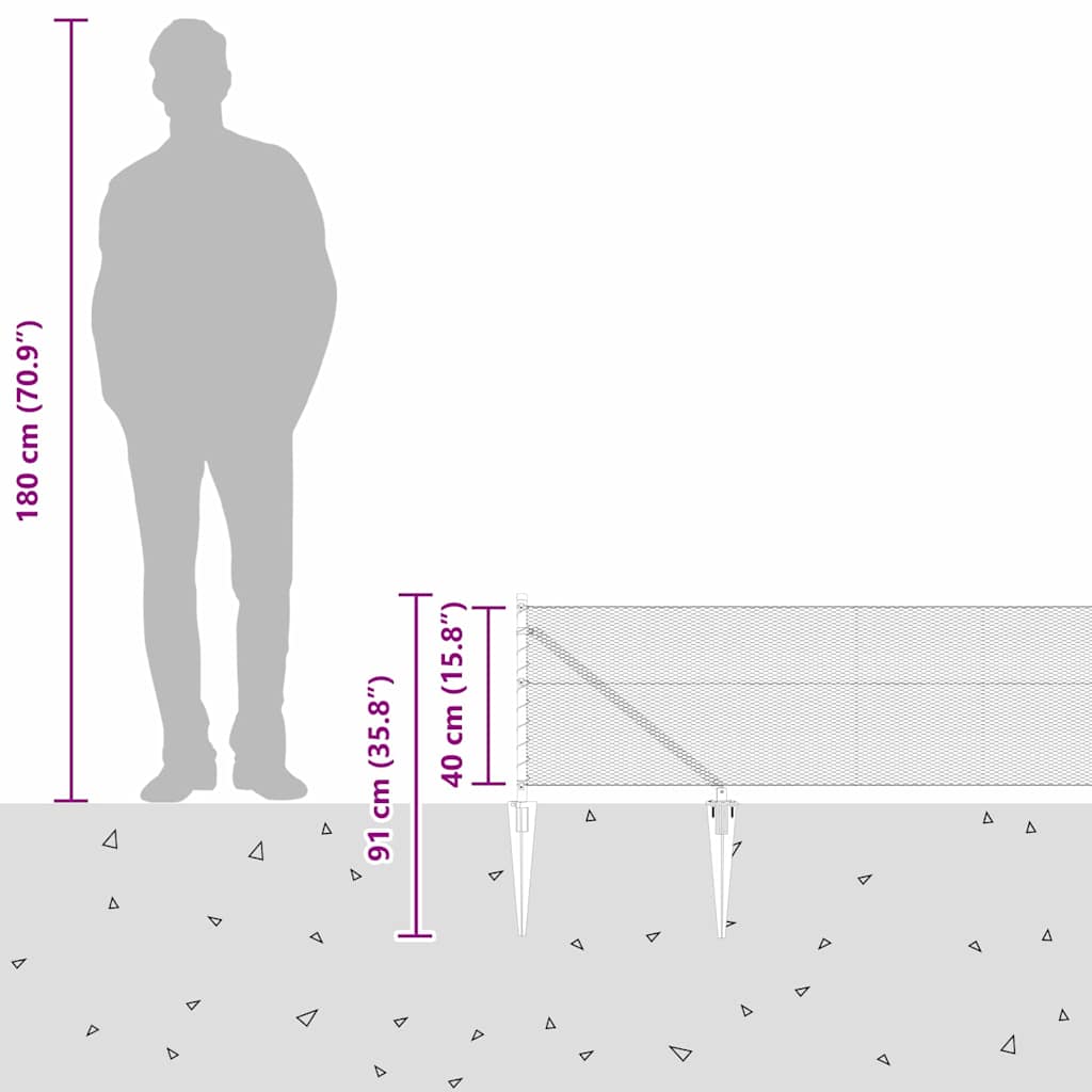 Heksagonalna ograda s stubom 10 x 0,4 m Pocinčani čelik Srebrna
