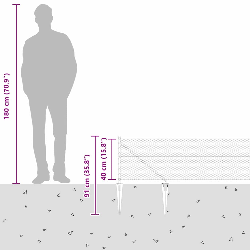 Heksagonalna ograda s stubom 100 x 0,4 m Pocinčani čelik Mreža