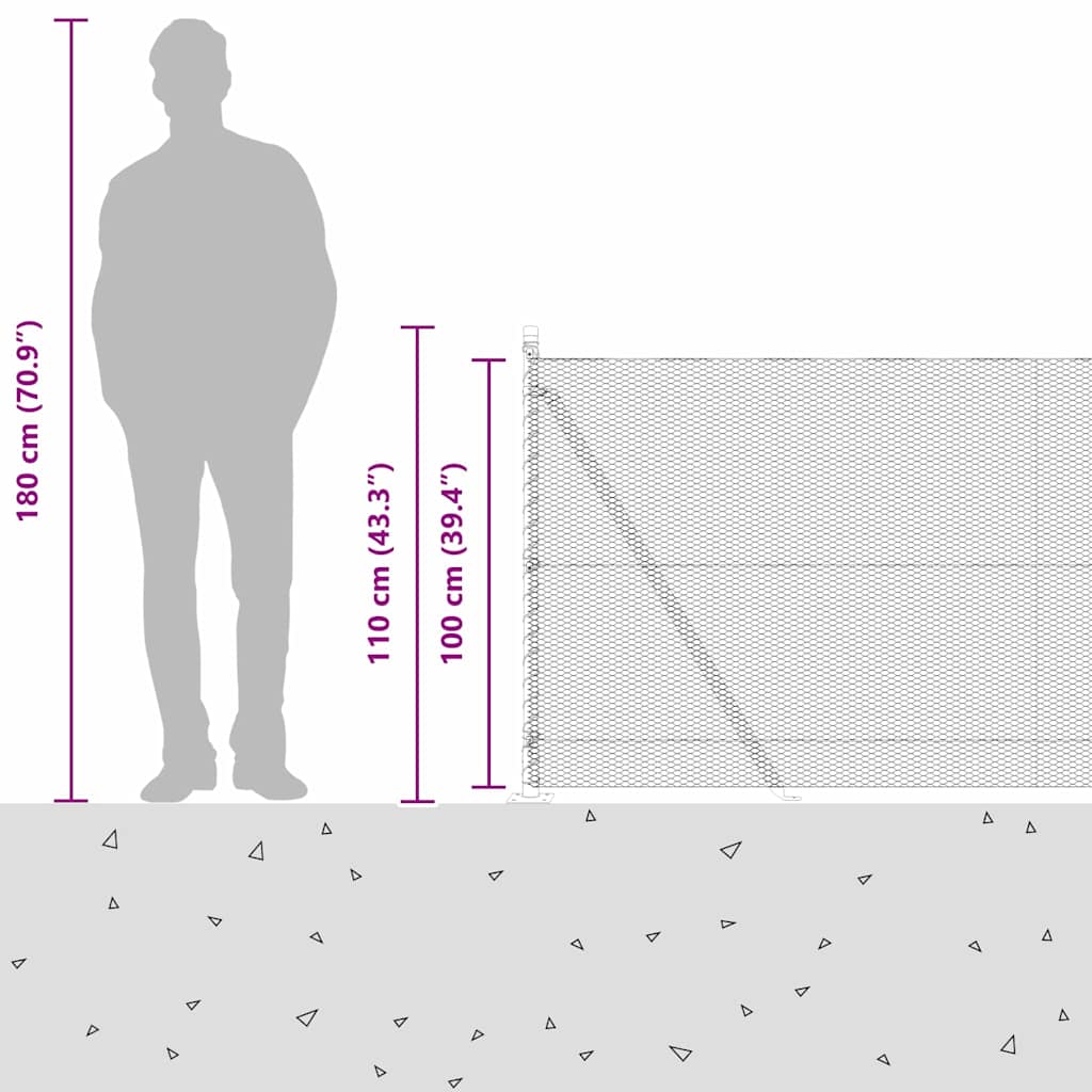 Heksagonalna ograda s betonskom osnovom 25 x 1 m Šumsko zelena