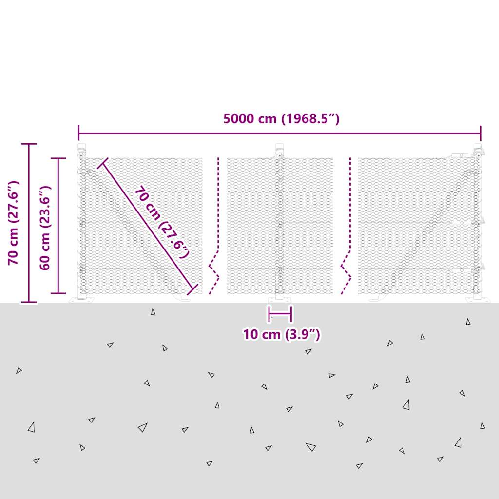 Heksagonalna ograda s betonskom osnovom 50 x 0,6 m Zelena Mreža