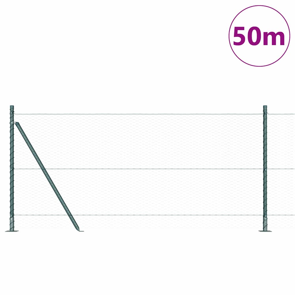 Heksagonalna ograda s betonskom osnovom 50 x 1 m Zelena Mreža