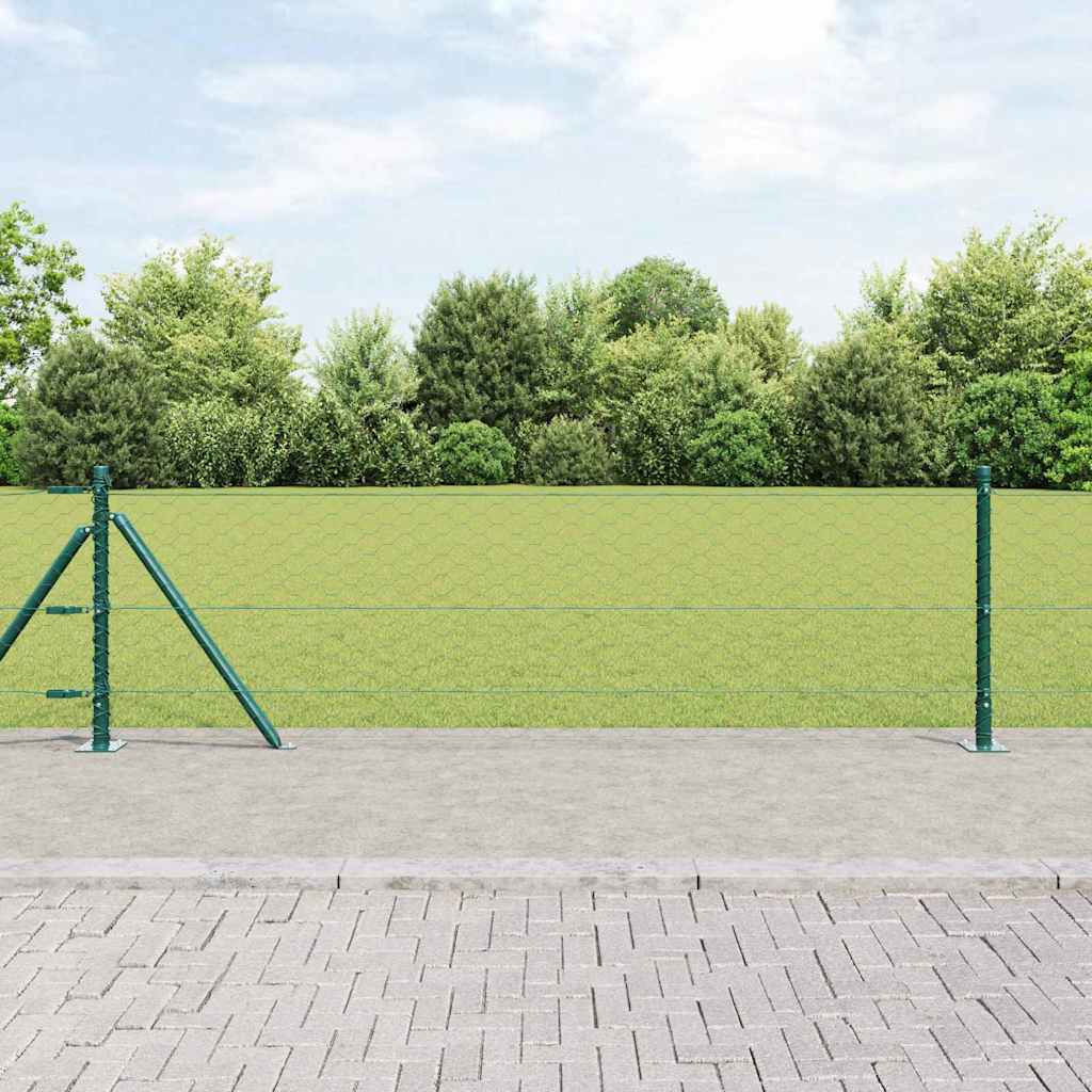 Heksagonalna ograda s betonskom osnovom 100 x 0,6 m Zelena