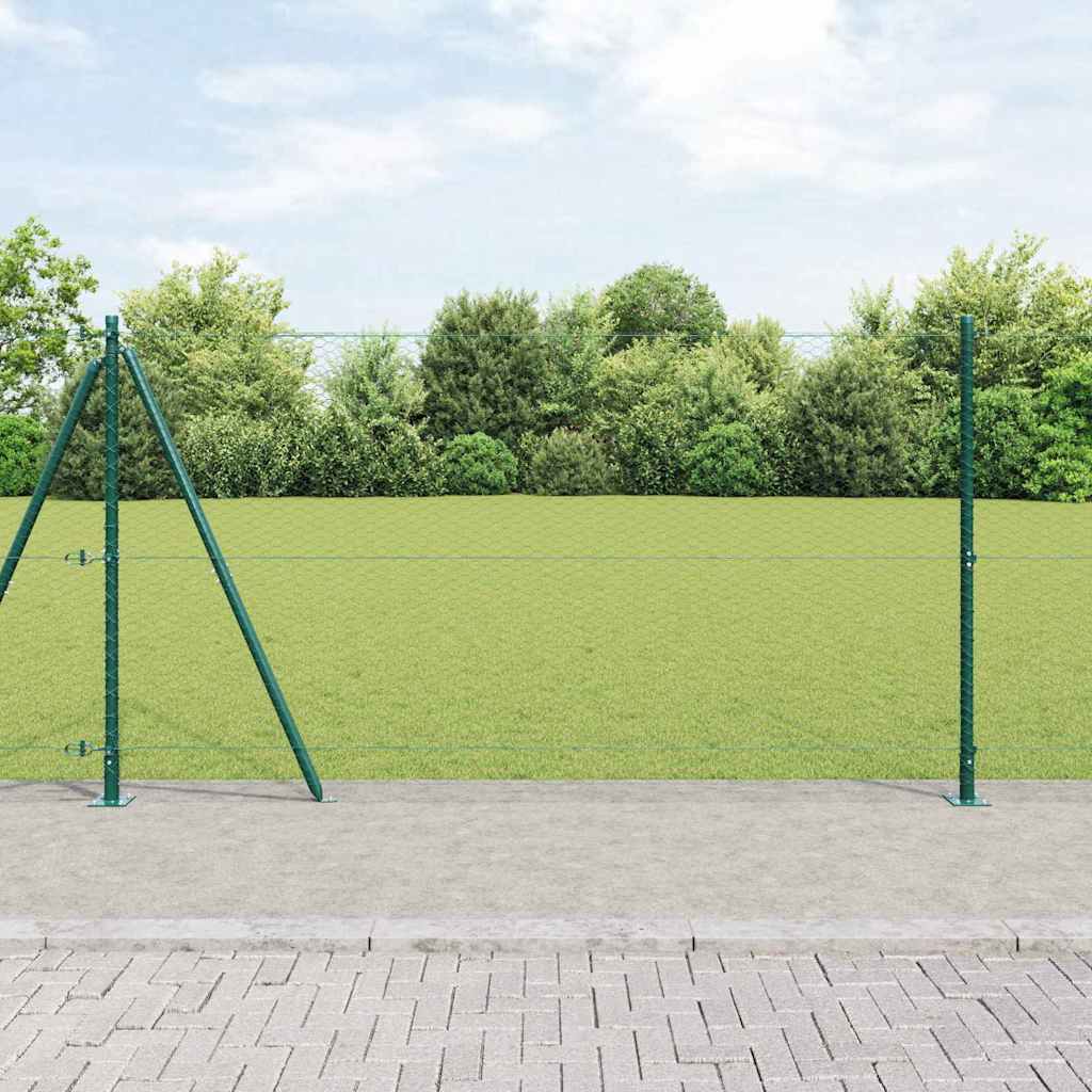 Heksagonalna ograda s betonskom osnovom 100 x 1,2 m Zelena