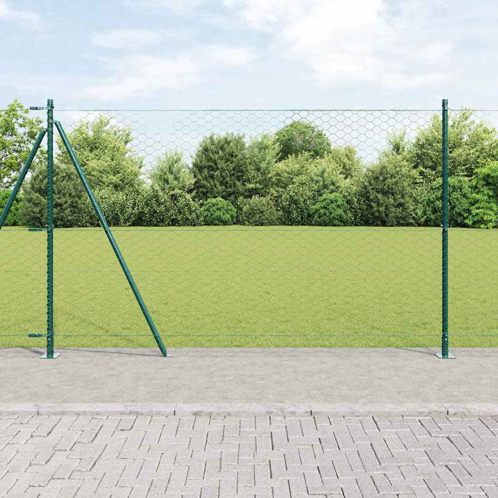 Heksagonalna ograda s betonskom osnovom 100 x 1,4 m Zelena