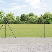 Heksagonalna ograda s betonskom osnovom 50 x 0,8 m Siva Mreža