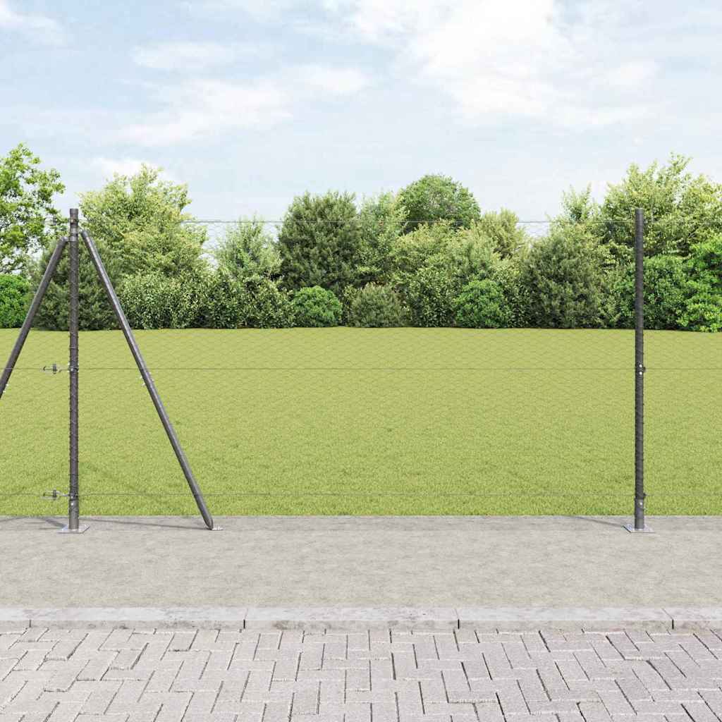 Heksagonalna ograda s betonskom osnovom 50 x 1,2 m Siva Mreža