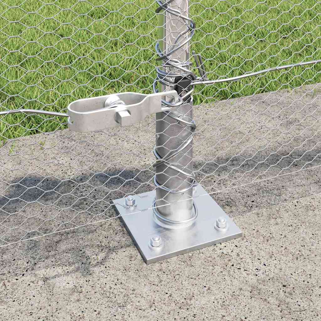Heksagonalna ograda s betonskom osnovom 25 x 0,4 m Srebrna