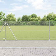 Heksagonalna ograda s betonskom osnovom 50 x 0,8 m Srebrna