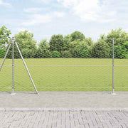 Heksagonalna ograda s betonskom osnovom 50 x 1,2 m Srebrna