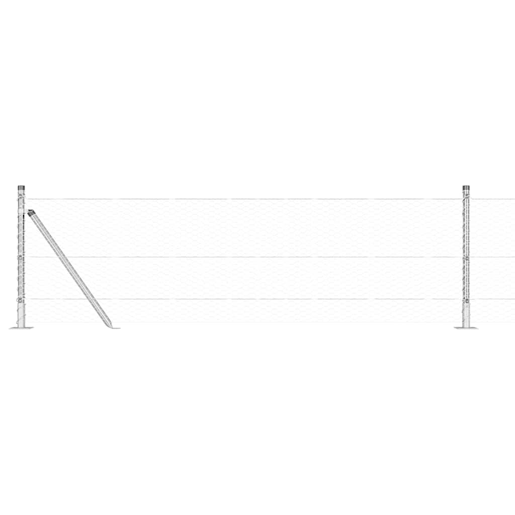 Heksagonalna ograda s betonskom osnovom 100 x 0,6 m Srebrna