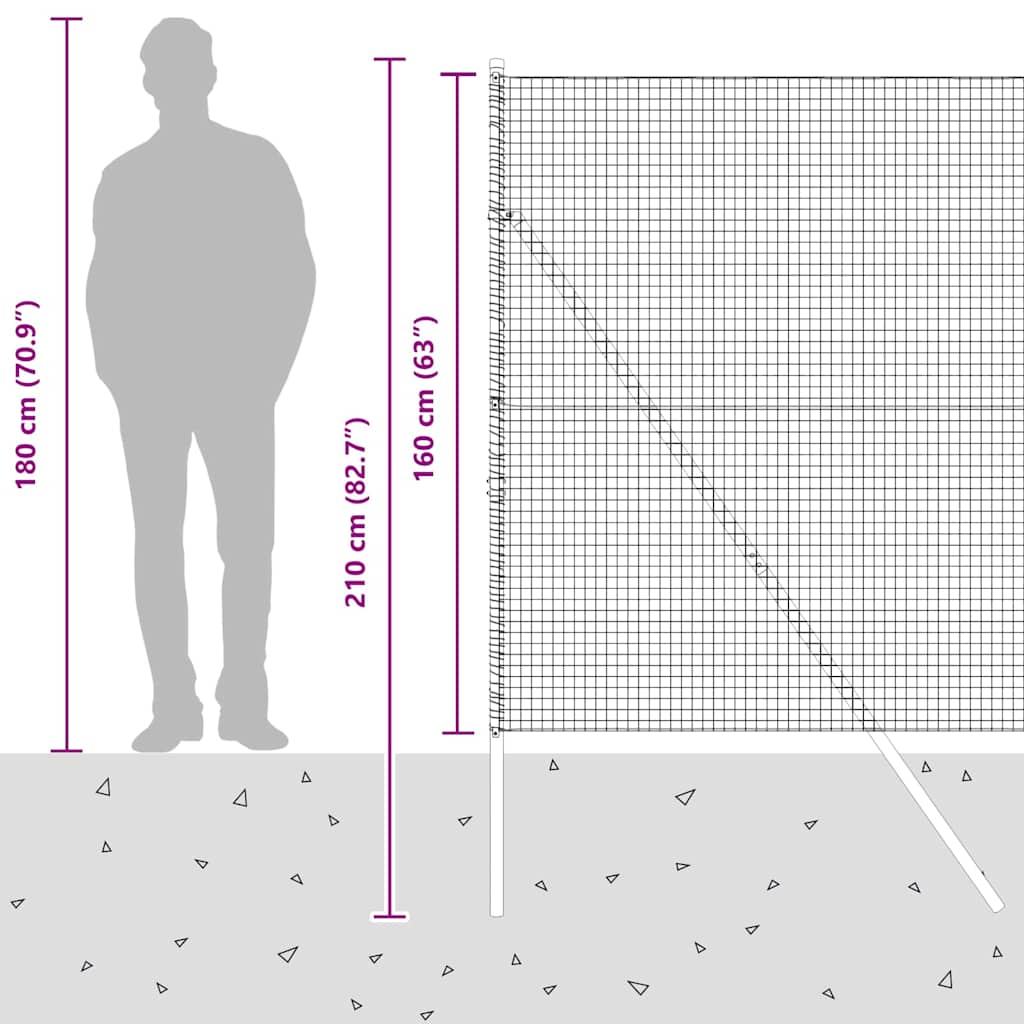 Temeljna zavarena žičana ograda 10 x 1,6 m Srebrna Mreža