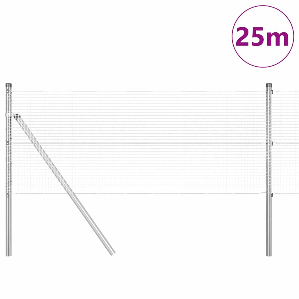 Temeljna zavarena žičana ograda 25 x 0,8 m Srebrna Mreža