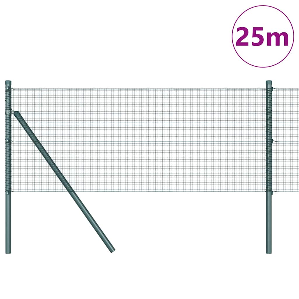 Temeljna zavarena žičana ograda 25 x 0,6 m Zelena Mreža