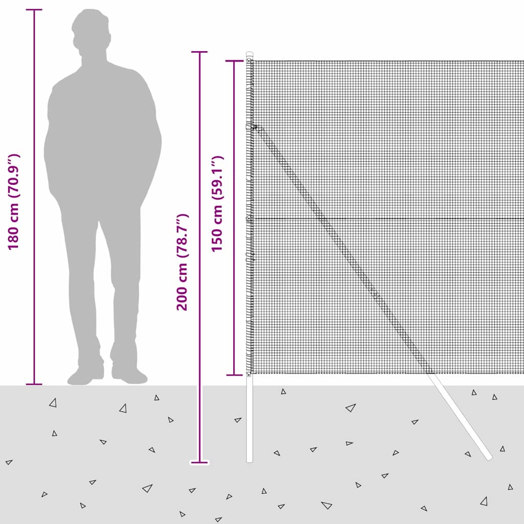 Temeljna zavarena žičana ograda 25 x 1,5 m Zelena Mreža