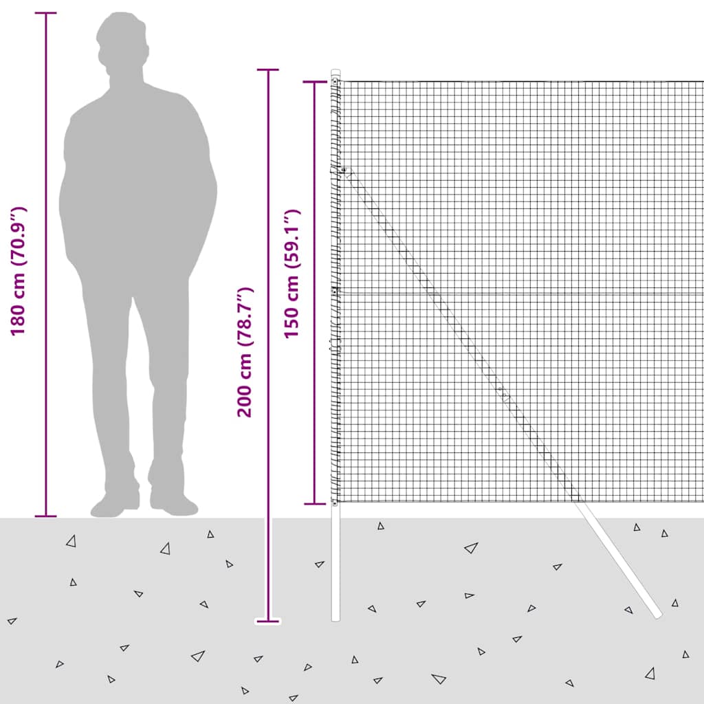 Temeljna zavarena žičana ograda 25 x 1,5 m Zelena Mreža