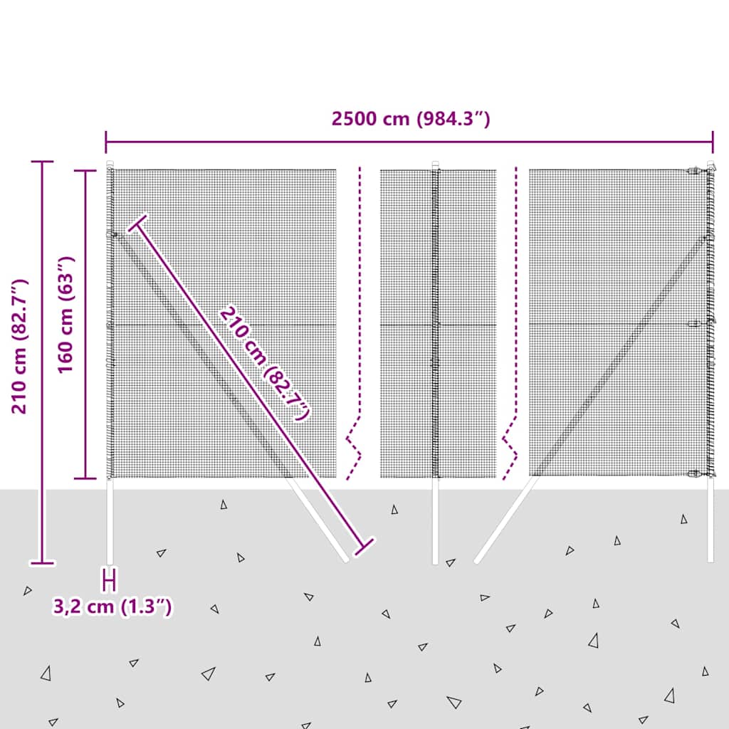 Temeljna zavarena žičana ograda 25 x 1,6 m Zelena Mreža