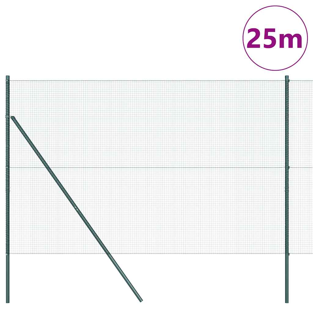 Temeljna zavarena žičana ograda 25 x 1,6 m Zelena Mreža