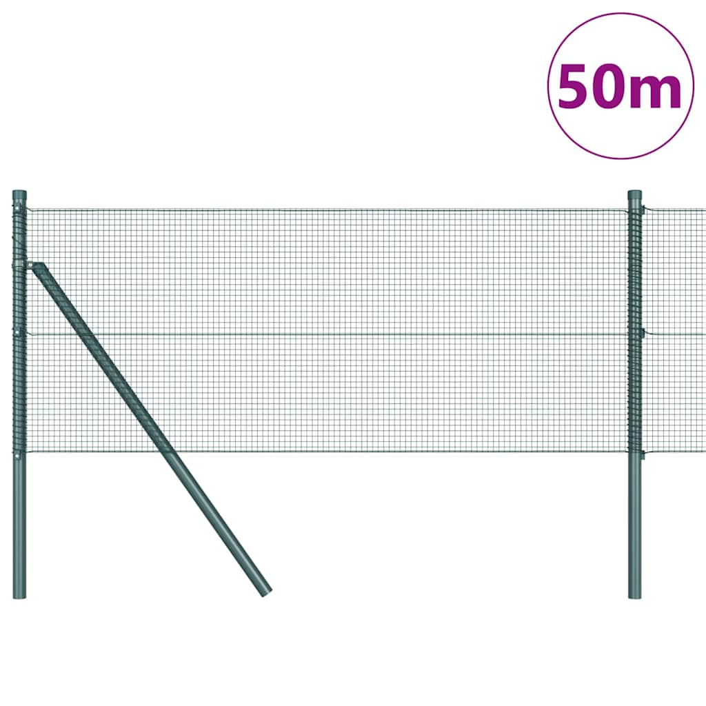 Temeljna zavarena žičana ograda 50 x 0,5 m Zelena Mreža