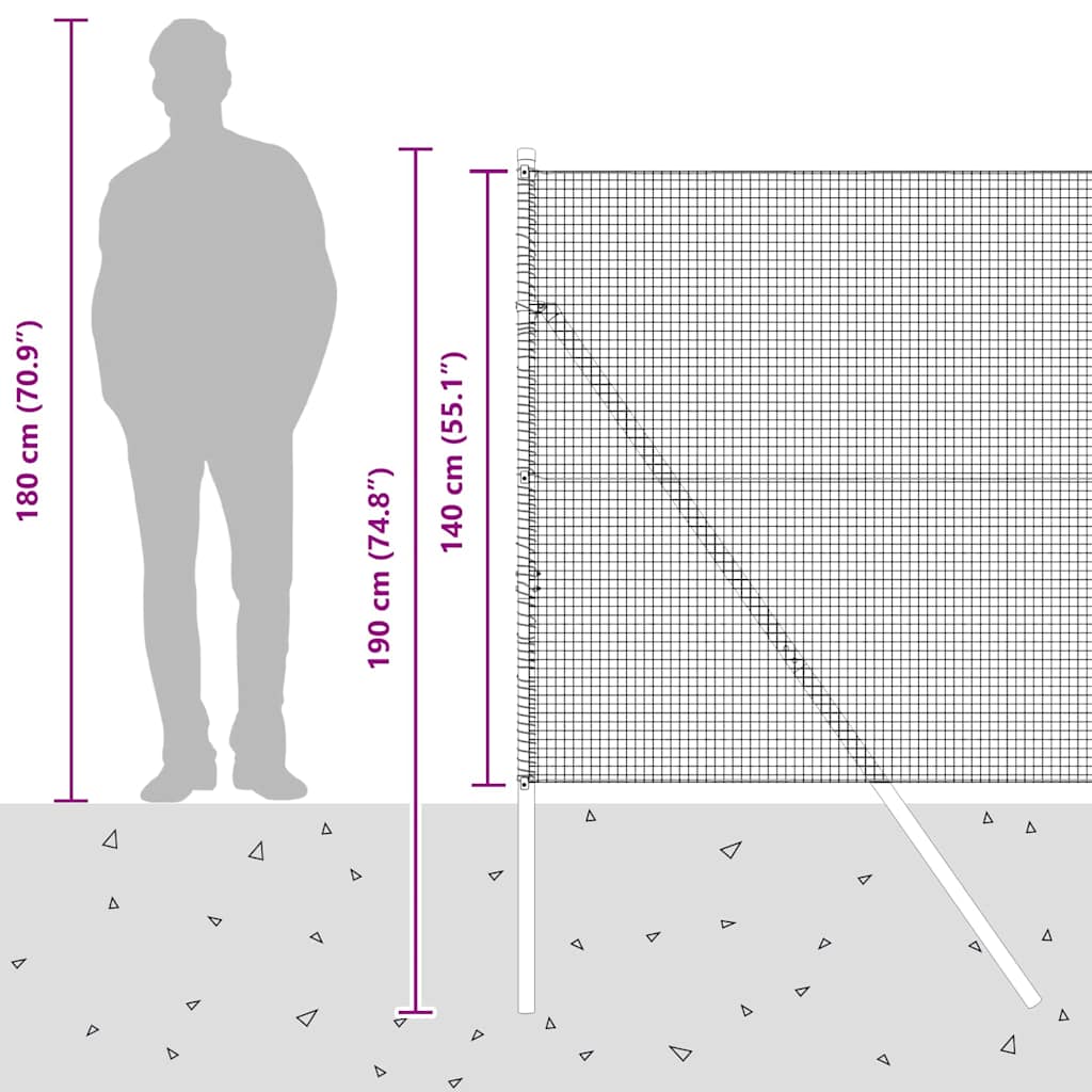 Temeljna zavarena žičana ograda 10 x 1,4 m Siva Mreža