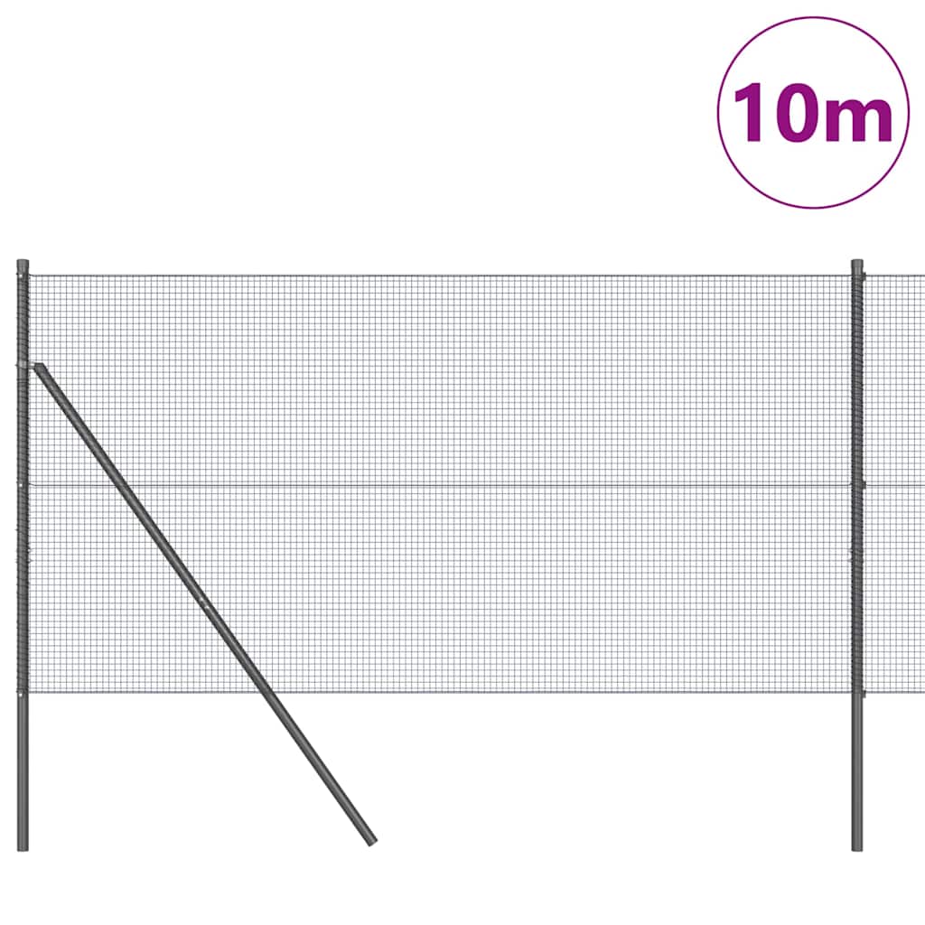Temeljna zavarena žičana ograda 10 x 1,4 m Siva Mreža