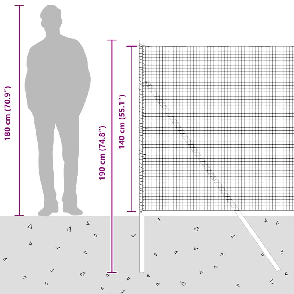 Temeljna zavarena žičana ograda 10 x 1,4 m Siva Mreža