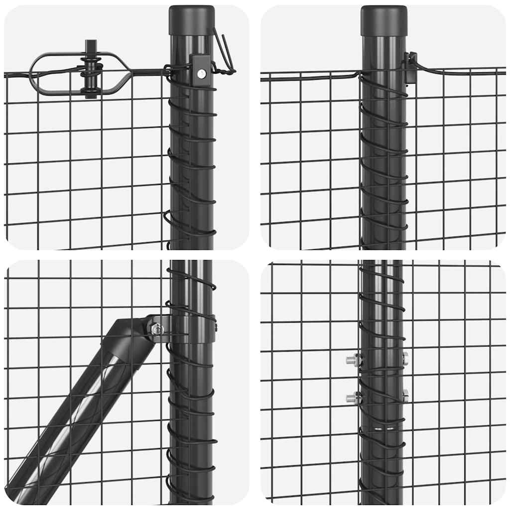 Temeljna zavarena žičana ograda 25 x 1,4 m Siva Mreža