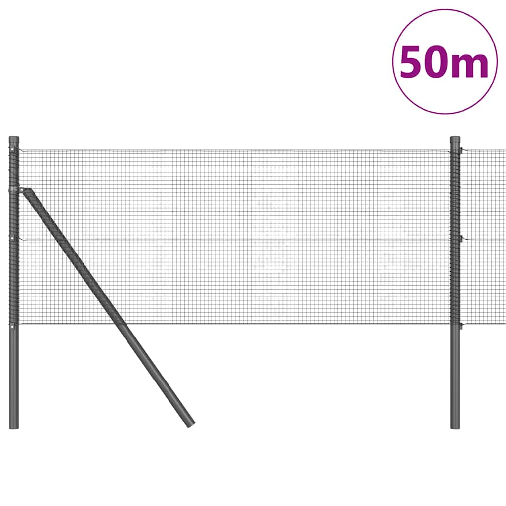 Temeljna zavarena žičana ograda 50 x 0,8 m Siva Mreža