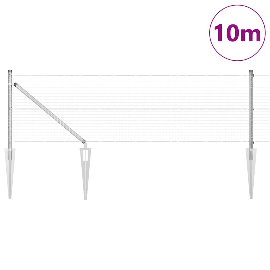 Zavareno žičano ograđivanje s bodljama 10 x 0,5 m Srebrna Mreža