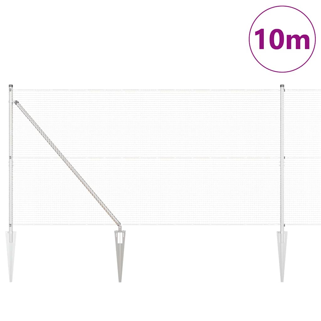 Zavareno žičano ograđivanje s bodljama 10 x 1,2 m Srebrna Mreža