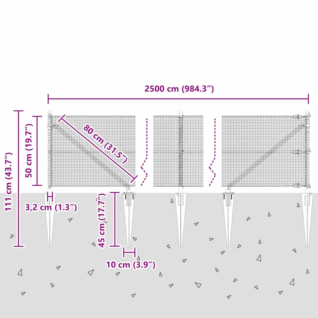 Zavareno žičano ograđivanje s bodljama 25 x 0,5 m Srebrna Mreža