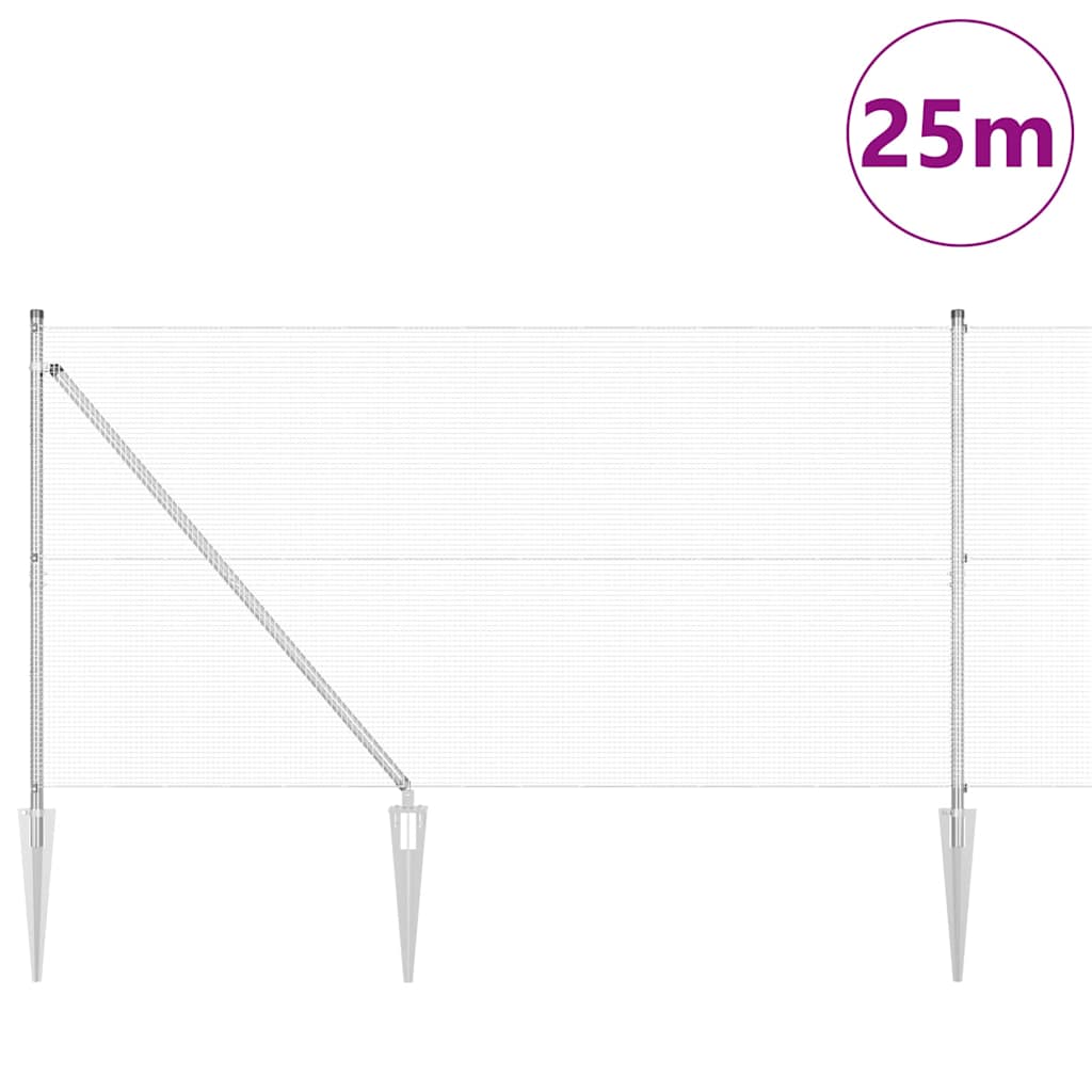 Zavareno žičano ograđivanje s bodljama 25 x 1,4 m Srebrna Mreža