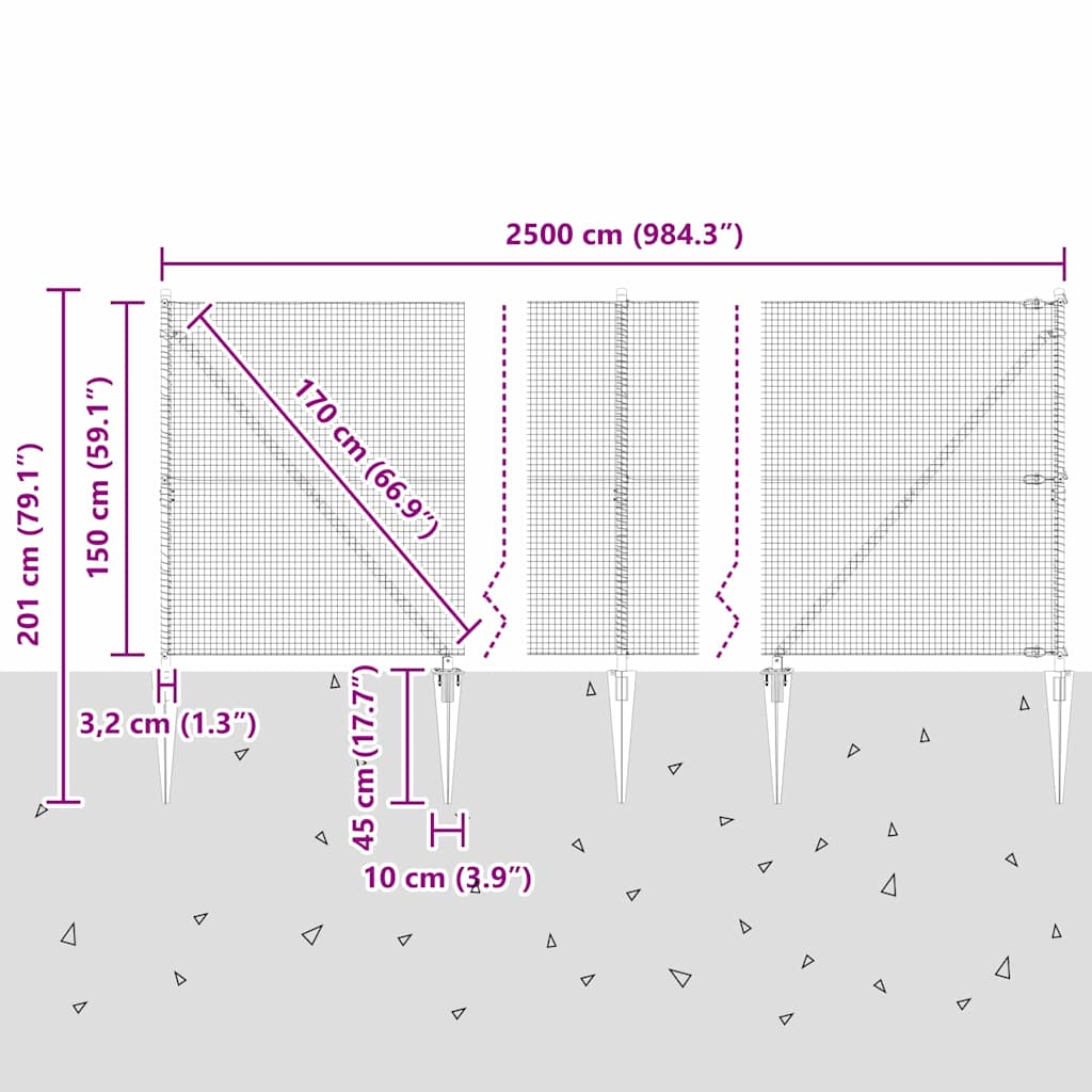 Zavareno žičano ograđivanje s bodljama 25 x 1,5 m Srebrna Mreža