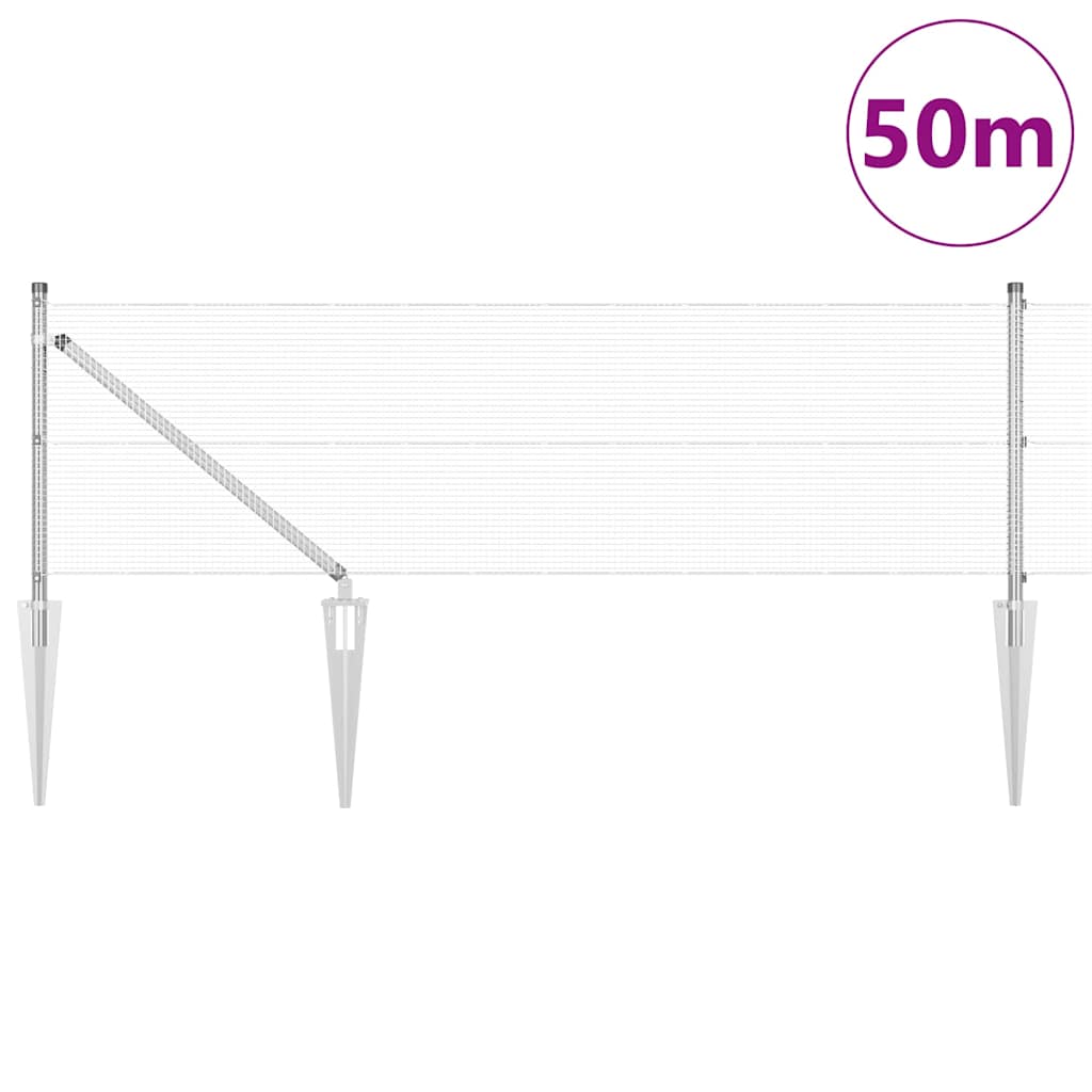 Zavareno žičano ograđivanje s bodljama 50 x 0,4 m Srebrna Mreža